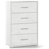 Sarmog Cassettiera 4 cassetti ossido bianco, 71x110x41 cm