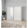 BellaHome Armadio 2 ante scorrevoli bellahome alba con specchio bianco 250,8x59,8x215,7 cm