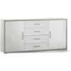 Sarmog Mobile 2 ante 4 cassetti bianco e cemento, 174x84x41 cm
