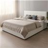 BellaHome Letto matrimoniale contenitore bellahome dual rivestito in ecopelle bianco 160x190 cm