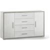Sarmog Mobile 2 ante 4 cassetti bianco e cemento, 137x84x41 cm