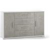 Sarmog Mobile 2 ante 4 cassetti cemento e bianco, 137x84x41 cm