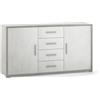 Sarmog Mobile 2 ante 4 cassetti cemento e bianco, 154x84x41 cm