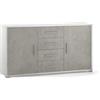 Sarmog Mobile 2 ante 4 cassetti cemento e bianco, 154x84x41 cm