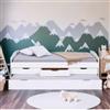 Letto singolo con cassetti contenitore e secondo letto a scomparsa uilli bianco 90x200 cm