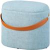 Inter Link Pouf grigio con contenitore e maniglia in ecopelle, 42x30x36cm