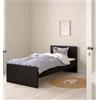 Giroletto singolo naia rivestito in nobilitato nero opaco 90x190 cm