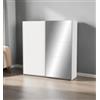 Armadio 2 ante scorrevoli ghost con specchio bianco 194,4x59,9x203 cm