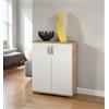 Mobile multiuso 2 ante londra 01 rovere bianco, 60x35x83 cm
