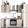 Ares Composizione cucina completa ares con lavello a sinistra e piano cottura a gas, 255x60x216 cm