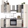 Ares Composizione cucina completa ares con lavello a sinistra e piano cottura ad induzione 255x60x216 cm