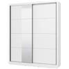 Armadio 2 ante scorrevoli bellahome alba con specchio bianco 180x59,8x215,7 cm