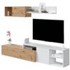 Mobile tv bianco e rovere, 220x40x44 cm