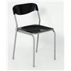 Sedia cristina in plastica nera, 45x43x75 cm