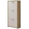 BellaHome Scarpiera 3 ante bellahome legno e bianco 50x25x113 cm