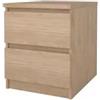 Comodino naia con 2 cassetti colore legno, 40,4x50x49,5 cm