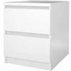 Comodino 2 cassetti naia bianco lucido 40,4x50x49,5 cm