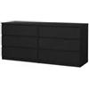 Cassettiera 6 cassetti naia nero opaco 153,8x50x70,1 cm