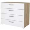 Cassettiera 4 cassetti pepe rovere e bianco lucido 80,2x40,2x68,2 cm