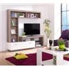 BellaHome Parete da soggiorno bellahome genova quercia e bianco 170,5x41,5x170,5 cm