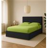 Letto matrimoniale contenitore zoom rivestito in ecopelle nero 160x190 cm