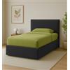 Letto una piazza e mezza con contenitore zoom in ecopelle nero 120x190 cm