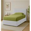 Letto una piazza e mezza con contenitore zoom in tessuto bianco 120x190 cm