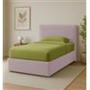 Letto una piazza e mezza con contenitore zoom in tessuto rosa 120x190 cm