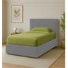 Letto una piazza e mezza con contenitore zoom in tessuto perla 120x190 cm