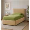 Letto singolo con contenitore e rete zoom rivestito in tessuto arancione 90x190 cm
