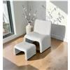 Poltrona con pouf coordinato bellahome elsa grigio chiaro