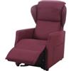 BellaHome Poltrona bellahome diva con recliner in tessuto rosso 73x77x106 cm