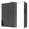 Leroy Merlin Box doccia walk-in Wens, vetro fumè 6 mm, H 200 cm, profilo dorato
