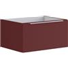 Leroy Merlin Mobile da bagno sospeso sotto lavabo L 59.5 x H 30 x P 45.5 cm rosso opaco, 1 cassetto Brera