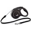 FLEXI CL10C5.250.S New Classic Cord guinzaglio Retrattile, Nero, Small/16'