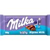 Milka, Bubbly, Tavoletta di Cioccolato al Latte con Morbido Cuore al Cacao, 100% Latte Alpino, 90g