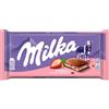 Milka, Fragola e Yogurt, Tavoletta di Cioccolato al Latte Classica con Yogurt e Fragole, Latte 100% Alpino, Cacao Sostenibile, 100g