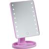 verybella Specchio Per Il Make Up Da Tavolo Colore Rosa Luci A Led Regolabili Accensione Touch Ruota E Si Inclina Fino A 180 Gradi Misura Cm 285 x 169
