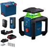 Bosch Professional Bosch Livella Laser Rotante PRO GRL18V-3-31G (laser verde, protezione IP66, doppia alimentazione, +/- 1,5 mm di precisione a 30 m, LR3-2 + staffa, BA 18-C, ProCore 18V 4.0Ah, GAL 18V-40, L-BOXX 374)