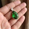 BMR Jewels Ciondolo In Argento Sterling 925 Con Topazio Verde Naturale 60 Ct AGL