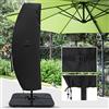 ABCCANOPY Telo protettivo impermeabile per ombrellone da 260 cm fino a 400 cm, con chiusura lampo e asta, grande, nero