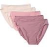 Amazon Essentials Slip Bikini a Taglio Alto in Cotone Elasticizzato Donna, Confezione Multipla