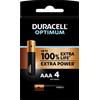 DURACELL - NUOVO OPTIMUM AAA, BATTERIE MINISTILO ALCALINE, CONFEZIONE DA 4