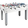 Garlando Calciobalilla G 500 Weatherproof bianco con Aste Uscenti piano gioco in vetro Garlando con in omaggio 50 Palline + Copertina Impermeabile + piedini
