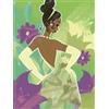 Komar Quadro da parete Disney Princess Tiana in verde, dimensioni: 30 x 40 cm, per cameretta dei bambini, decorazione da parete