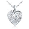 MICMIF Collana Foto Argento 925 Medaglione a Cuore con Zampa e Ali, Gioielli di Memoria Personalizzata Portafoto Ciondolo con Zampa di Cane/Gatto per Donna
