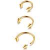 BodyBonita G23 Titanio Ferro di Cavallo Septum Piercing - 2/3 Pezzi Anelli per Naso Barbell Circolare Spikes Gioielli per Setto Nasale Piercing Naso Labbro Conch Helix Rook Oro/Argento/Nero