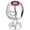 LES FOLIES DI PAOLA GRIECO Charm Calice di Vino Rosso in argento 925 - Les Folies per Pandora