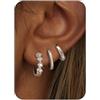 KALVICA 3 Paia Orecchini Cerchio Oro/Argento Set Orecchini Donna Ipoallergenico | Anallergici Placcato Oro 14K Piercing Orecchio Set Orecchini Cerchio Donna Piccoli