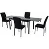 BellaHome Set pranzo bellahome minorca nero con tavolo estensibile in vetro 4 sedute